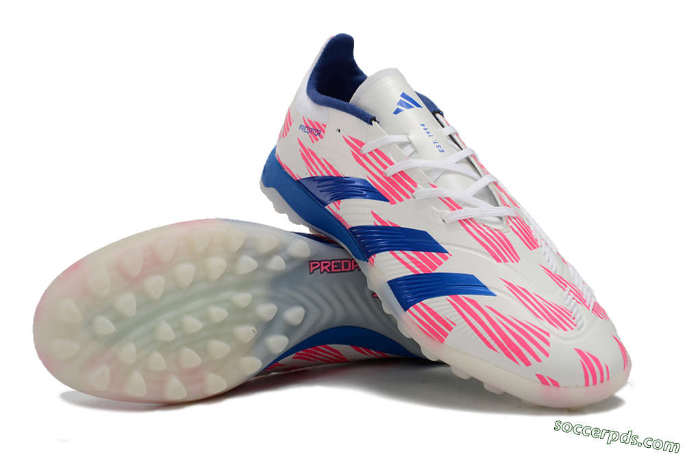Adidas Predator 24 Elite TF Low-Tops Football Shoes - White/Pink/Blue 3