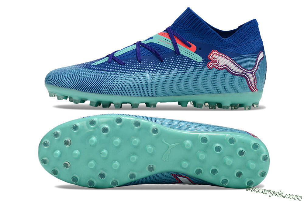 Puma Future Ultimate MG Low-Tops Football Boots - Blue/Jade/Red 0