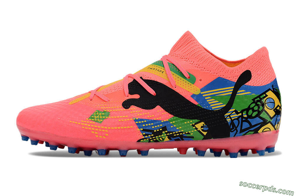 Puma Future Ultimate MG Low-Tops Football Boots - Pink/Blue/Green/Yellow 2