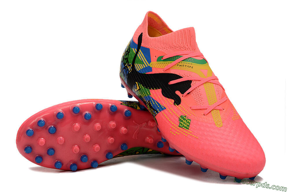 Puma Future Ultimate MG Low-Tops Football Boots - Pink/Blue/Green/Yellow 3
