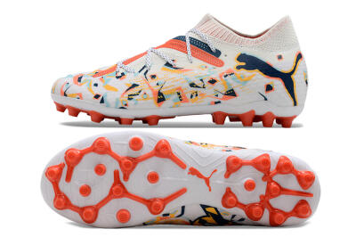 Puma Future Ultimate MG Low-Tops Football Boots - White/Blue/Yellow