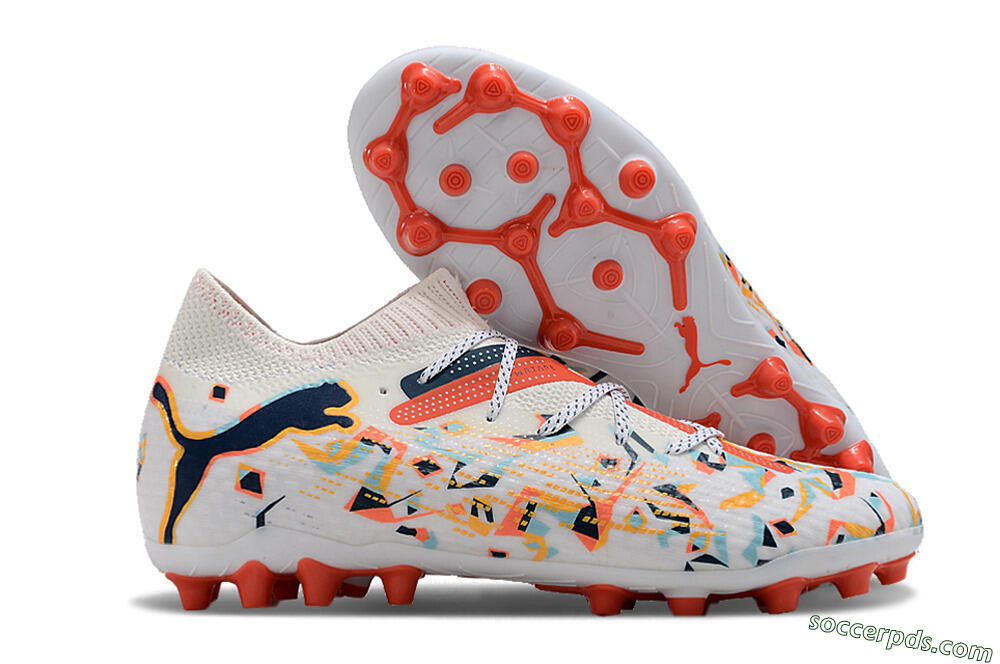 Puma Future Ultimate MG Low-Tops Football Boots - White/Blue/Yellow 1