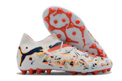 Puma Future Ultimate MG Low-Tops Football Boots - White/Blue/Yellow