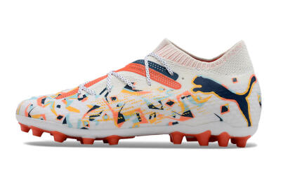 Puma Future Ultimate MG Low-Tops Football Boots - White/Blue/Yellow