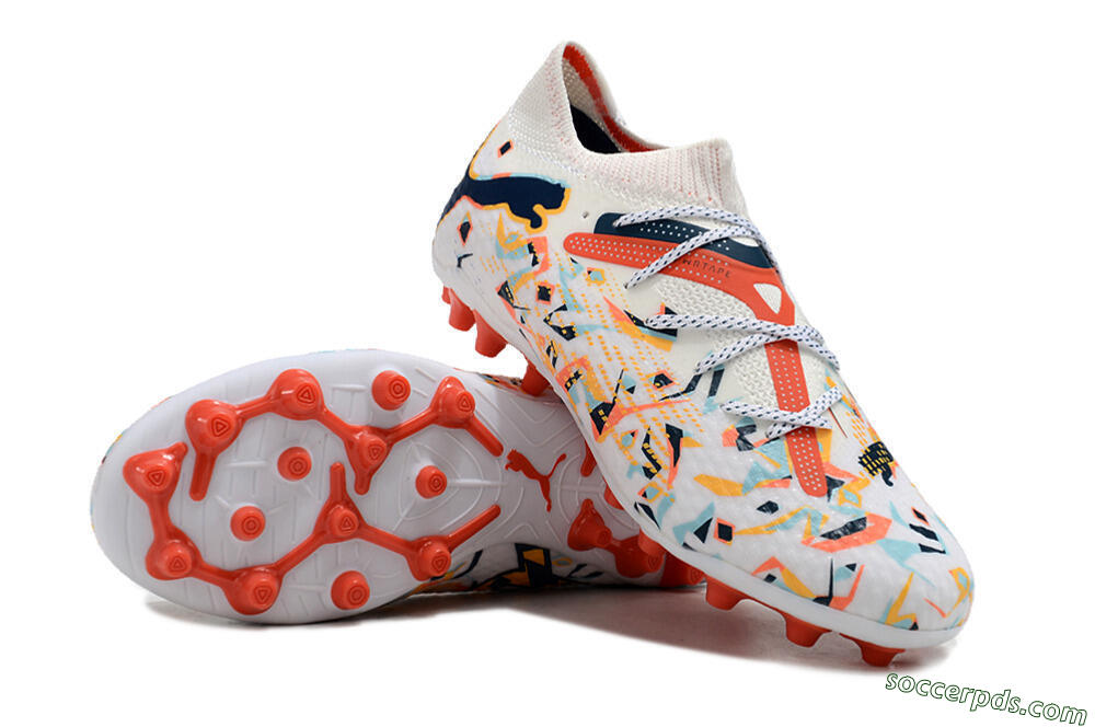 Puma Future Ultimate MG Low-Tops Football Boots - White/Blue/Yellow 3