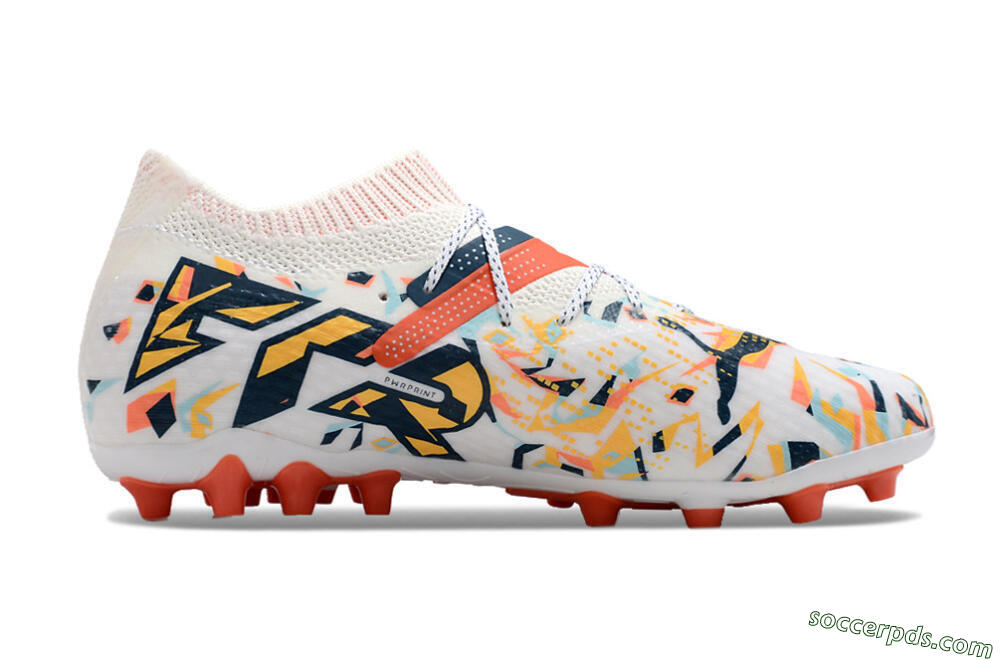 Puma Future Ultimate MG Low-Tops Football Boots - White/Blue/Yellow 7