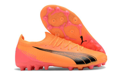 Puma Ultra Ultimate MG Low-Tops Football Boots - Yellow/Black/Pink
