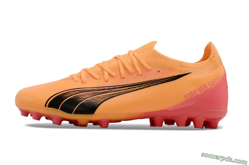 Puma Ultra Ultimate MG Low-Tops Football Boots - Yellow/Black/Pink 2