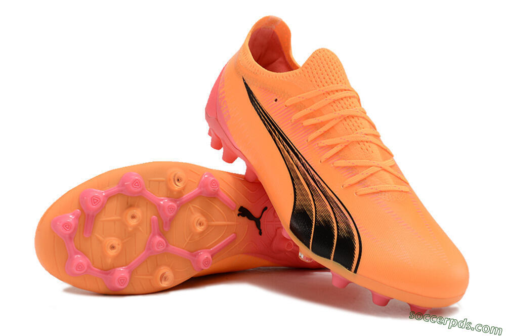 Puma Ultra Ultimate MG Low-Tops Football Boots - Yellow/Black/Pink 3
