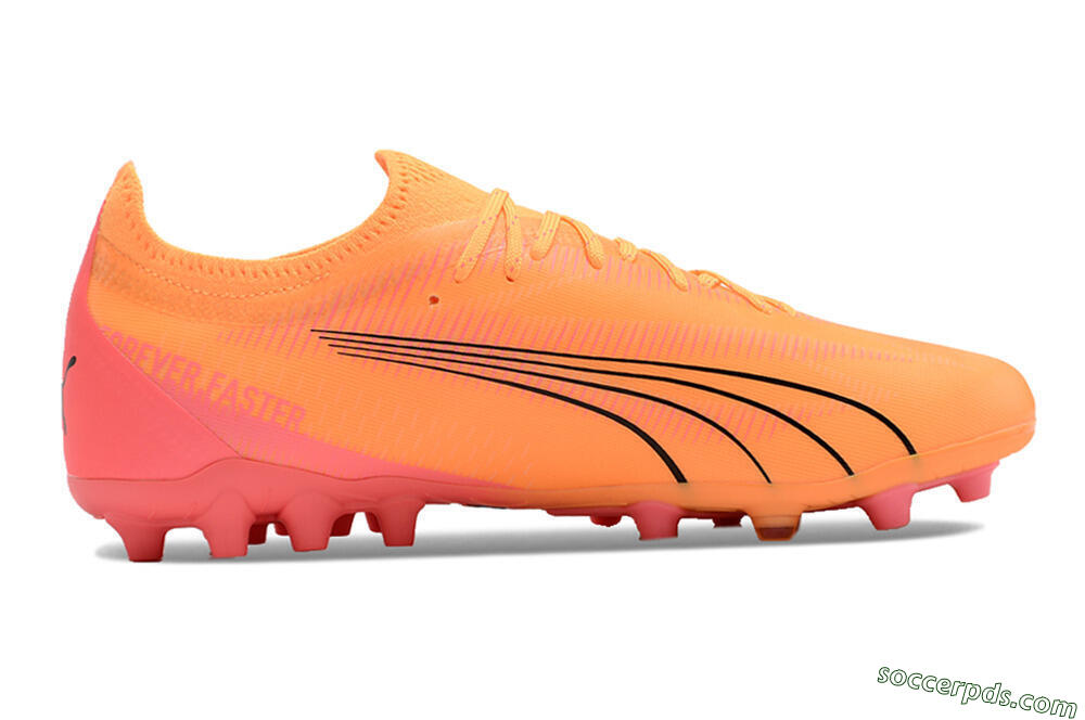 Puma Ultra Ultimate MG Low-Tops Football Boots - Yellow/Black/Pink 7