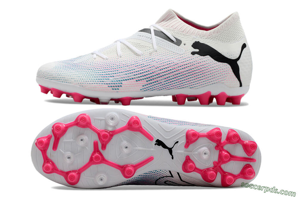 Puma Future Ultimate MG Low-Tops Football Boots - White/Blue/Pink 0
