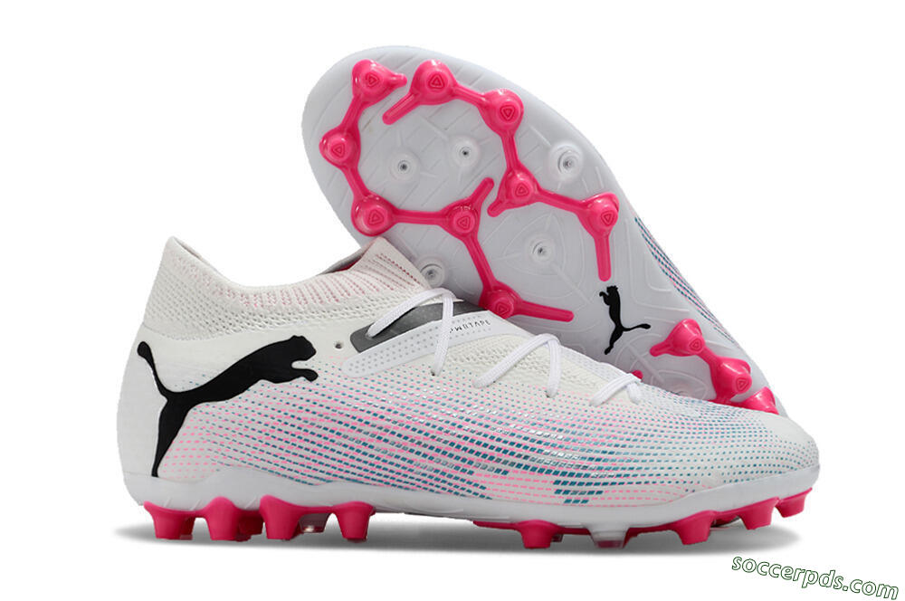 Puma Future Ultimate MG Low-Tops Football Boots - White/Blue/Pink 1