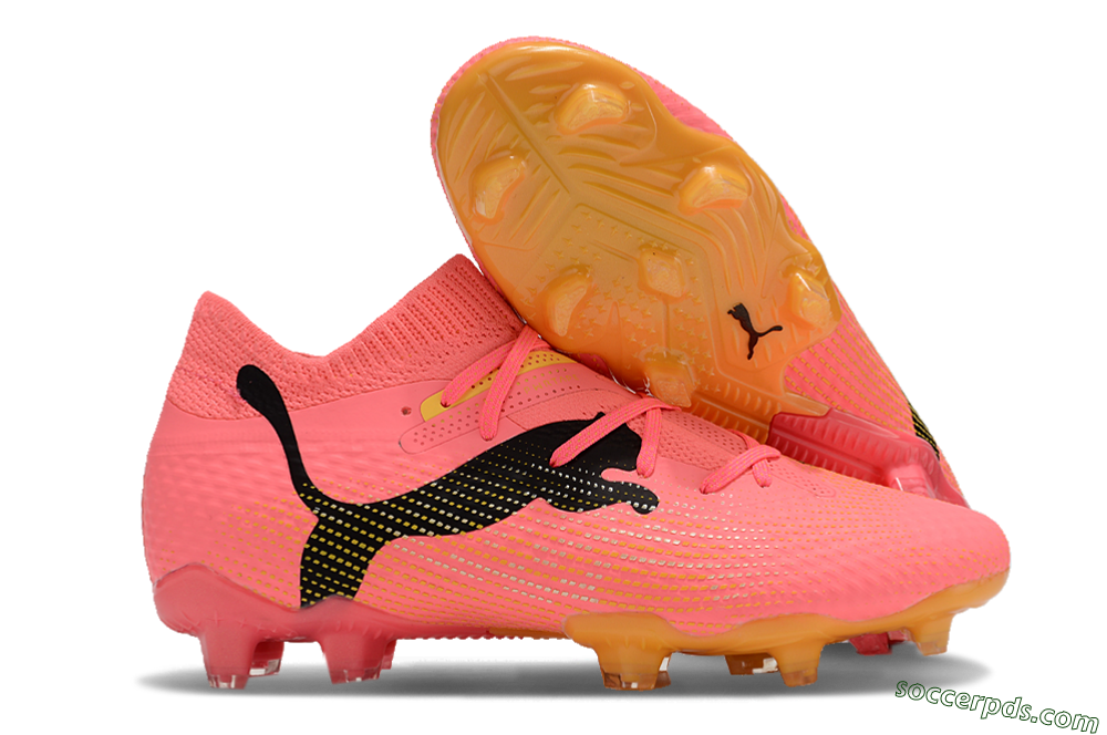 Puma Future Ultimate FG Low-Tops Football Boots - Pink/Black/Yellow 1