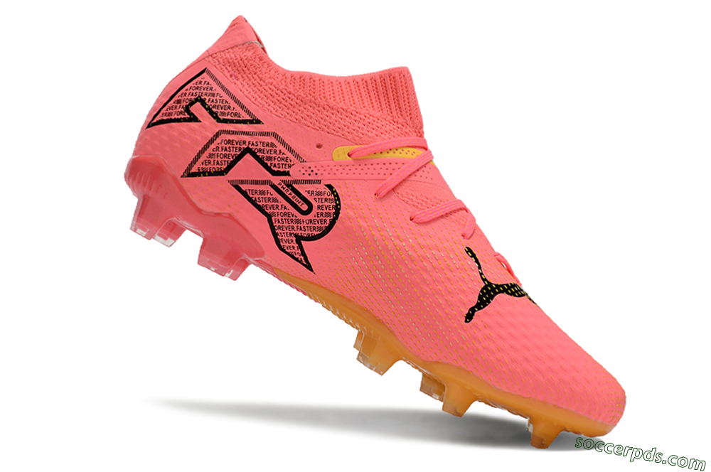 Puma Future Ultimate FG Low-Tops Football Boots - Pink/Black/Yellow 4