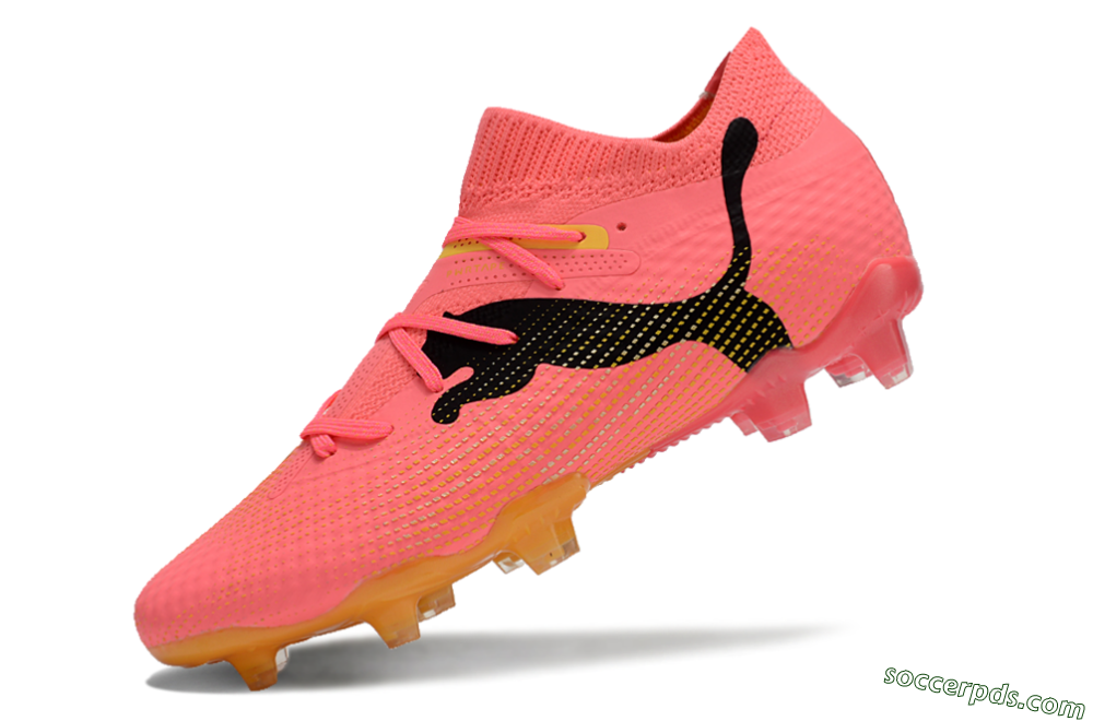 Puma Future Ultimate FG Low-Tops Football Boots - Pink/Black/Yellow 5