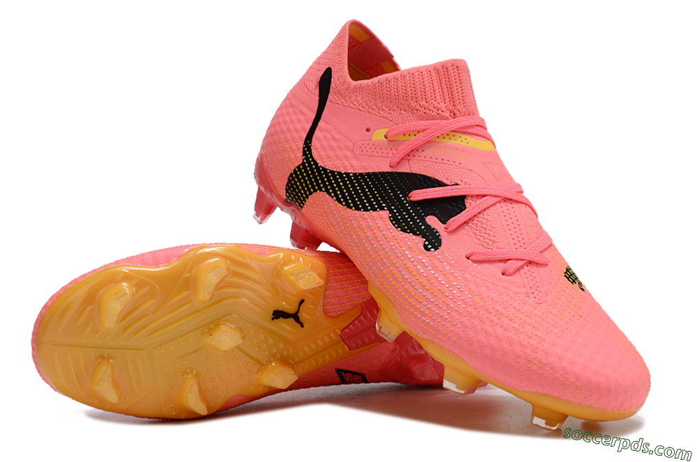 Puma Future Ultimate FG Low-Tops Football Boots - Pink/Black/Yellow 3