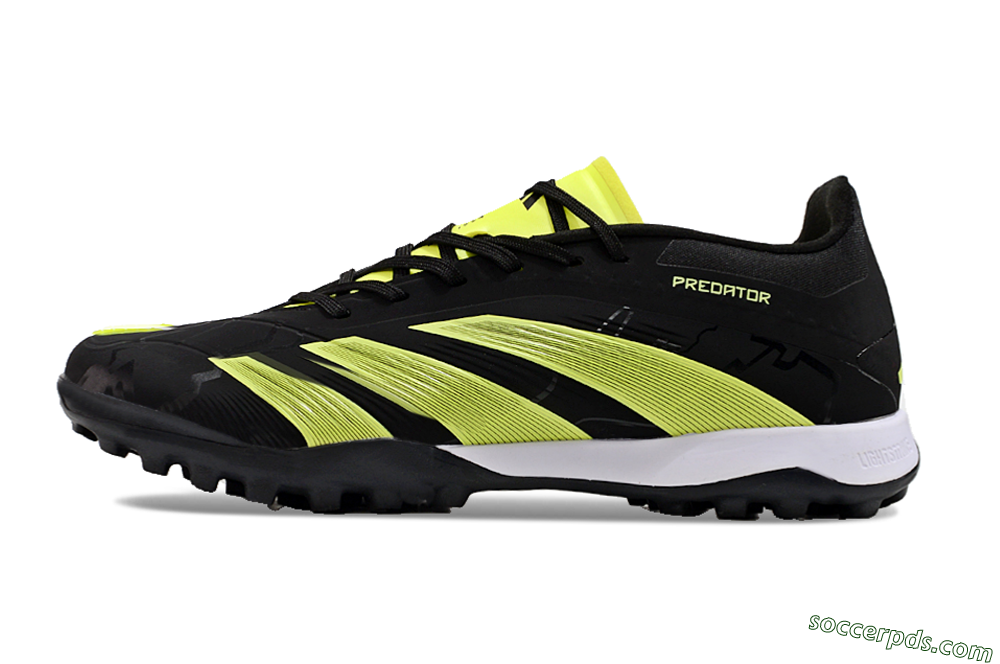 Adidas Predator 24 Elite TF Low-Tops Football Shoes - Black/Yellow/White 2
