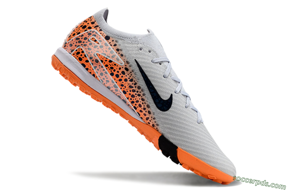 Nike Air Zoom Mercurial Vapor 15 Elite TF Low-Tops Football Shoes - Grey/Orange/Black 4