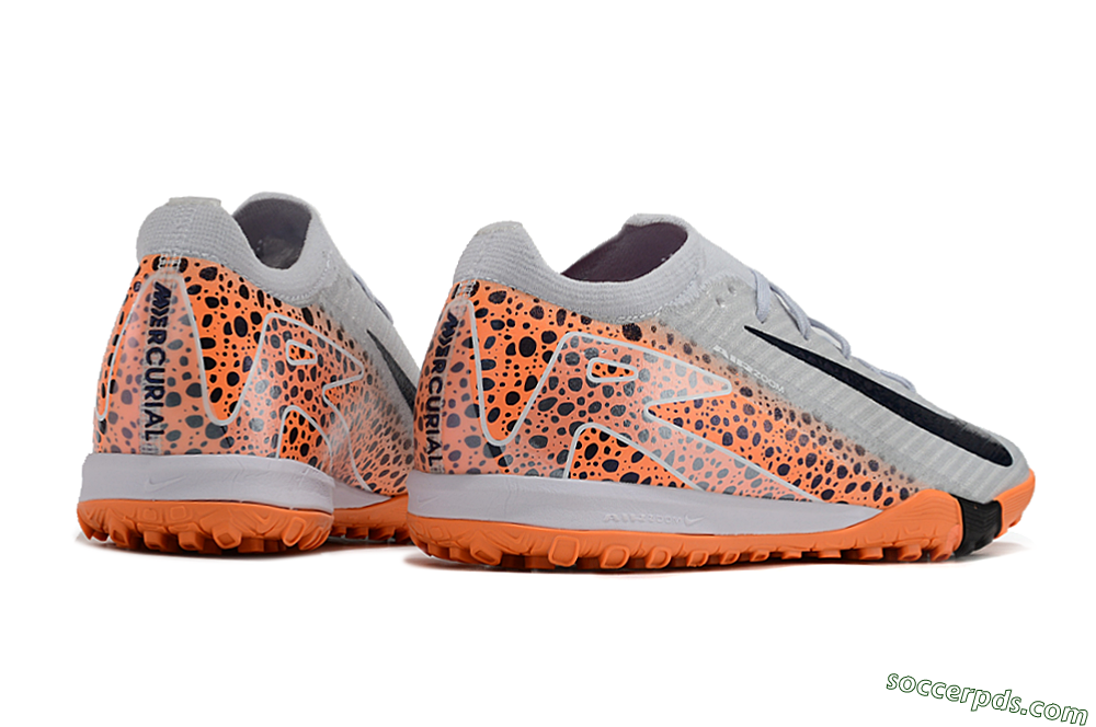 Nike Air Zoom Mercurial Vapor 15 Elite TF Low-Tops Football Shoes - Grey/Orange/Black 6