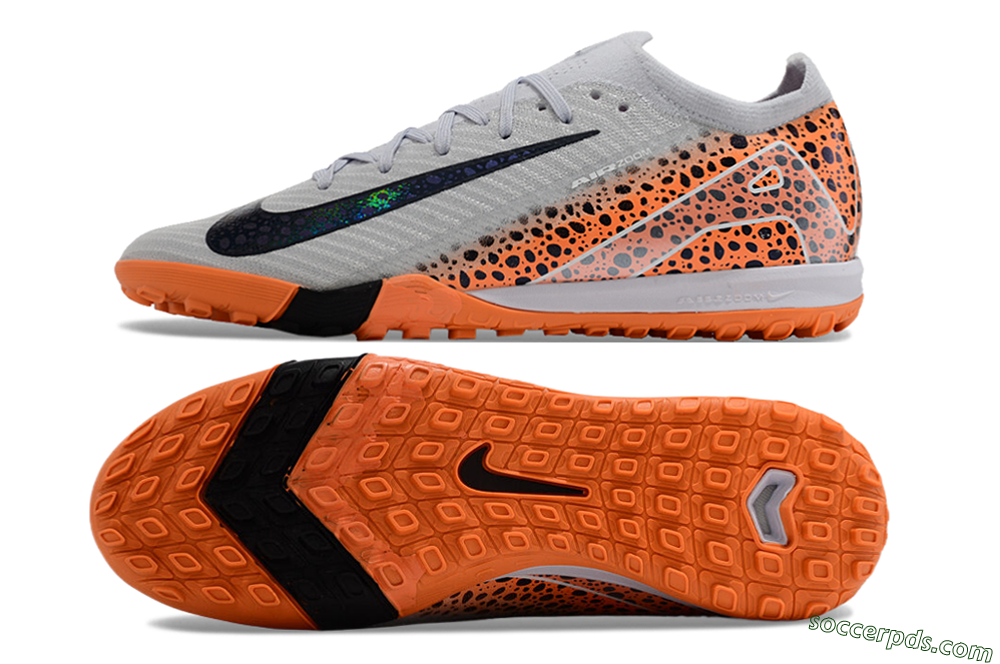 Nike Air Zoom Mercurial Vapor 15 Elite TF Low-Tops Football Shoes - Grey/Orange/Black 0