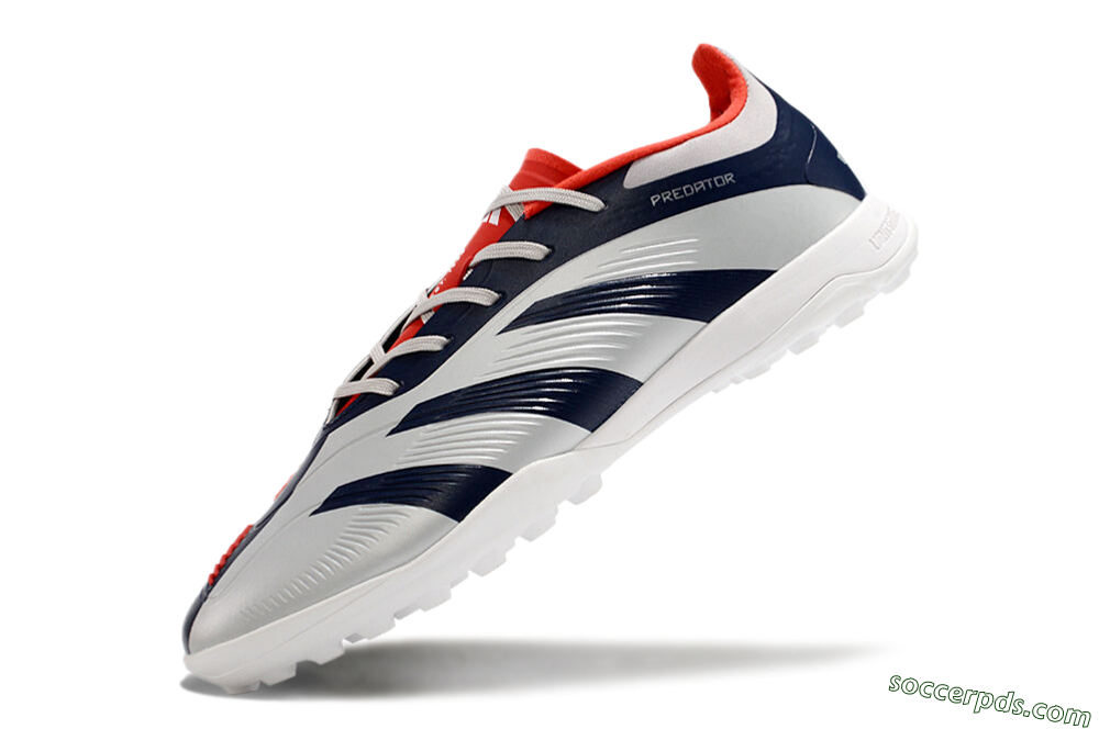 Adidas Predator 24 Elite TF Low-Tops Football Shoes - Silver/Blue/Red 5