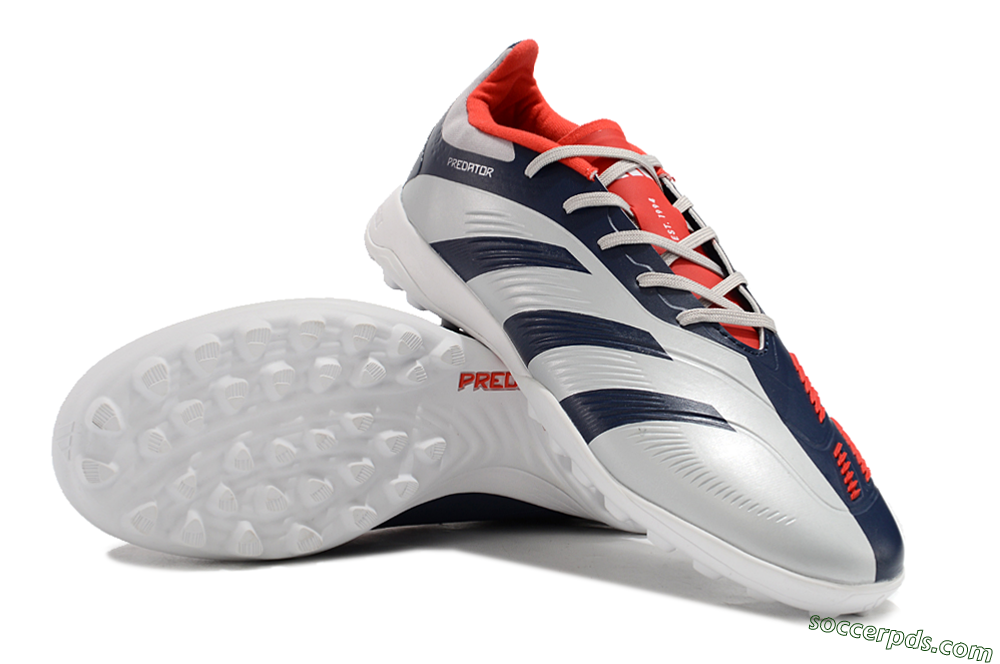 Adidas Predator 24 Elite TF Low-Tops Football Shoes - Silver/Blue/Red 3