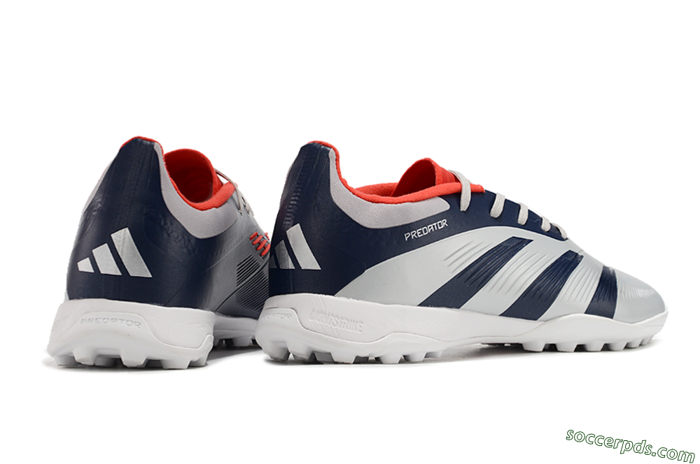 Adidas Predator 24 Elite TF Low-Tops Football Shoes - Silver/Blue/Red 6