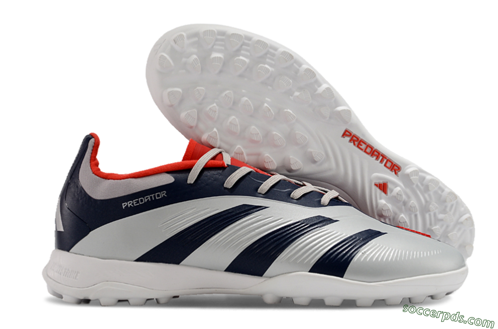 Adidas Predator 24 Elite TF Low-Tops Football Shoes - Silver/Blue/Red 1