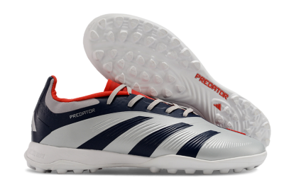 Adidas Predator 24 Elite TF Low-Tops Football Shoes - Silver/Blue/Red