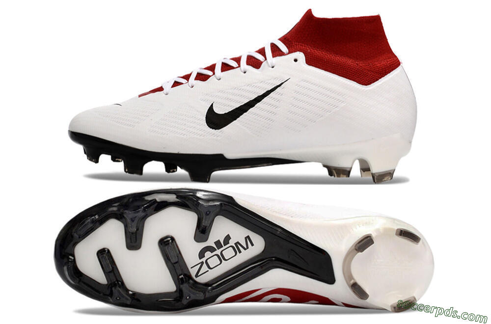 Nike Air Zoom Mercurial Superfly 9 Elite FG High-Tops Football Boots - White/Black/Red 0