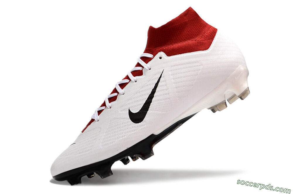 Nike Air Zoom Mercurial Superfly 9 Elite FG High-Tops Football Boots - White/Black/Red 5