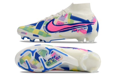 Nike Air Zoom Mercurial Superfly 9 Elite FG High-Tops Football Boots - White/Rainbow