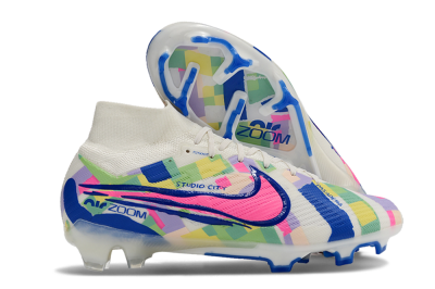 Nike Air Zoom Mercurial Superfly 9 Elite FG High-Tops Football Boots - White/Rainbow