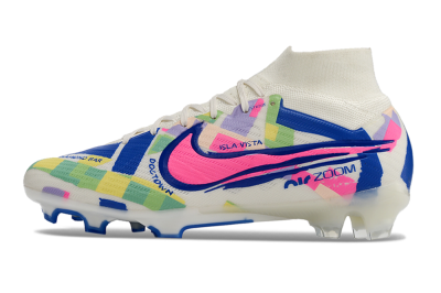 Nike Air Zoom Mercurial Superfly 9 Elite FG High-Tops Football Boots - White/Rainbow