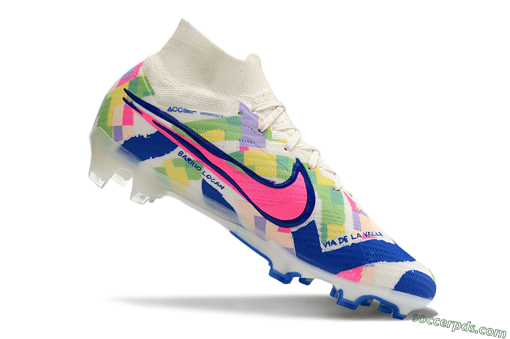 Nike Air Zoom Mercurial Superfly 9 Elite FG High-Tops Football Boots - White/Rainbow 4