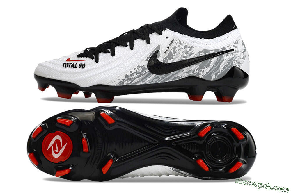 Nike Phantom Luna Elite FG Low-Tops Football Boots - White/Red/Black/Grey 0
