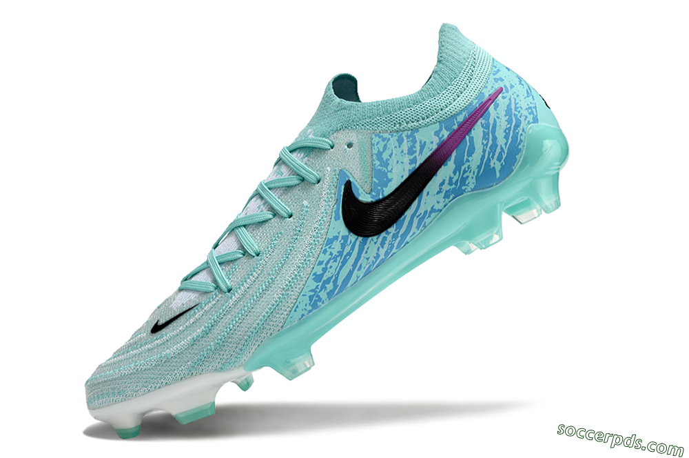Nike Phantom Luna 2 Elite LV8 FG Low-Tops Football Boots - Jade/Black/Purple 5