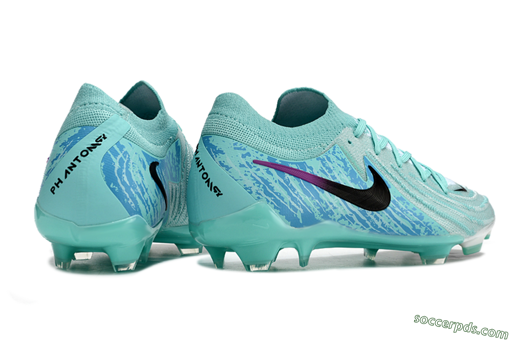 Nike Phantom Luna 2 Elite LV8 FG Low-Tops Football Boots - Jade/Black/Purple 6