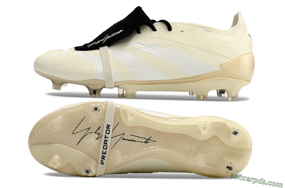 Adidas Predator Elite Foldover Tongue FG Low-Tops Football Boots - Beige/White/Black 0