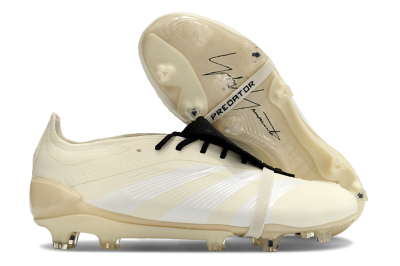 Adidas Predator Elite Foldover Tongue FG Low-Tops Football Boots - Beige/White/Black