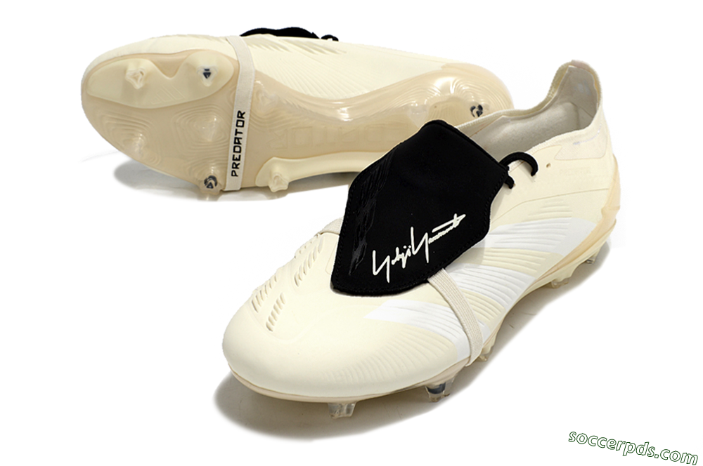 Adidas Predator Elite Foldover Tongue FG Low-Tops Football Boots - Beige/White/Black 3