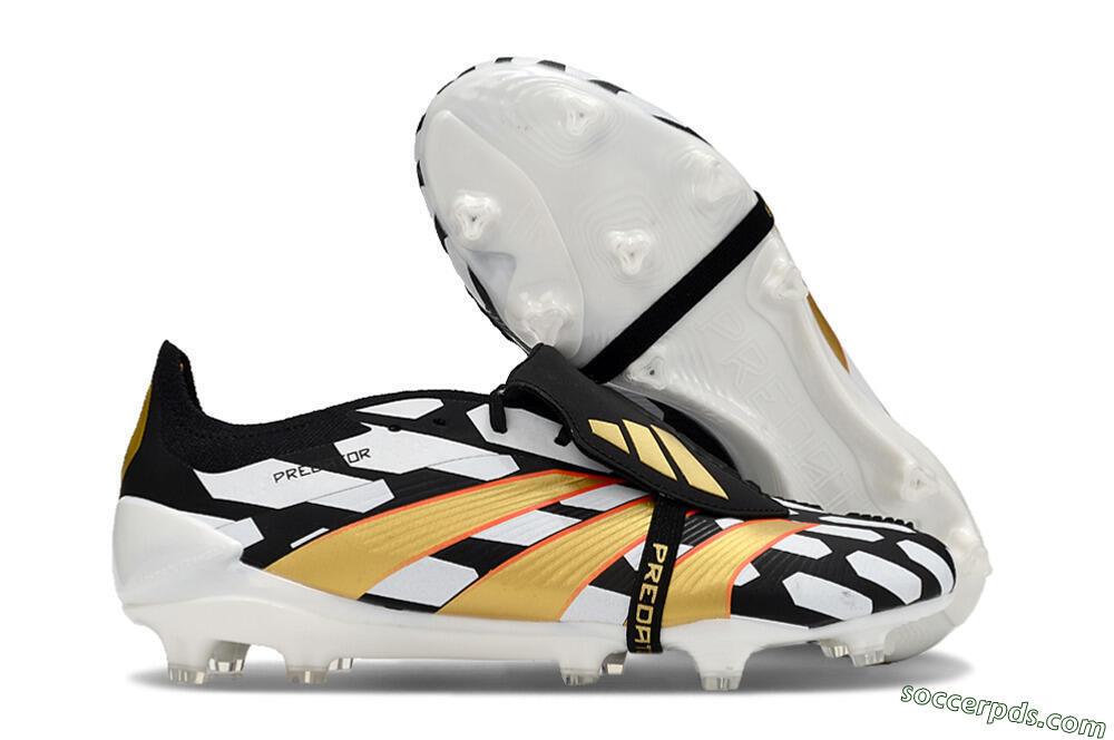 Adidas Predator Elite Foldover Tongue FG Low-Tops Football Boots - Black/White/Gold 1