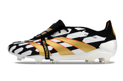 Adidas Predator Elite Foldover Tongue FG Low-Tops Football Boots - Black/White/Gold
