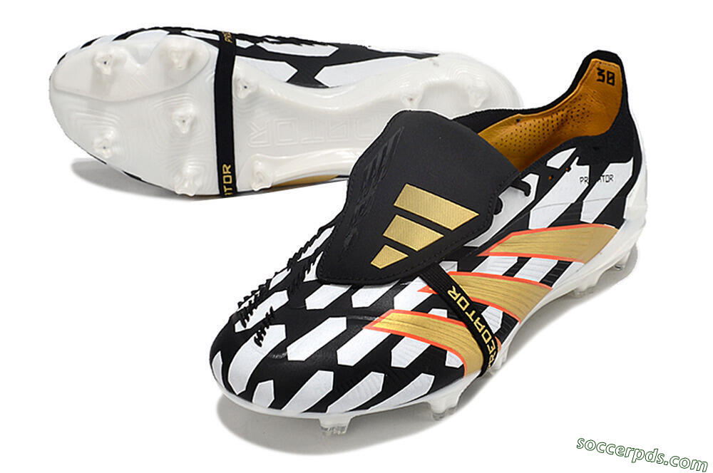 Adidas Predator Elite Foldover Tongue FG Low-Tops Football Boots - Black/White/Gold 3