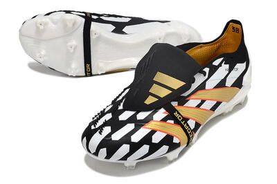 Adidas Predator Elite Foldover Tongue FG Low-Tops Football Boots - Black/White/Gold