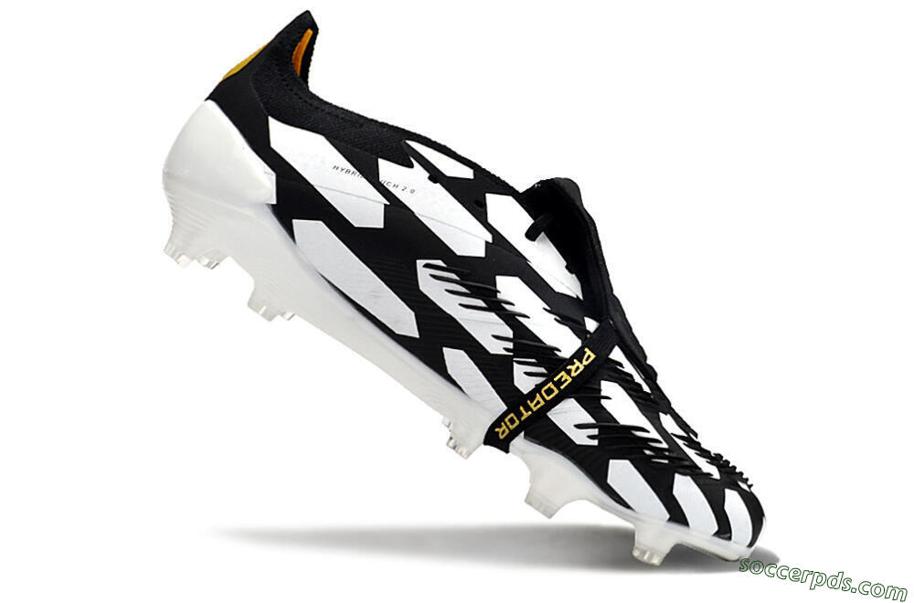 Adidas Predator Elite Foldover Tongue FG Low-Tops Football Boots - Black/White/Gold 4