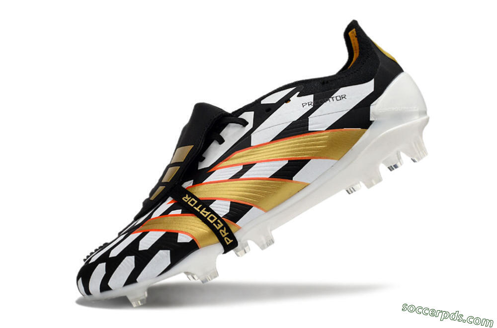 Adidas Predator Elite Foldover Tongue FG Low-Tops Football Boots - Black/White/Gold 5