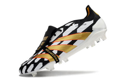 Adidas Predator Elite Foldover Tongue FG Low-Tops Football Boots - Black/White/Gold