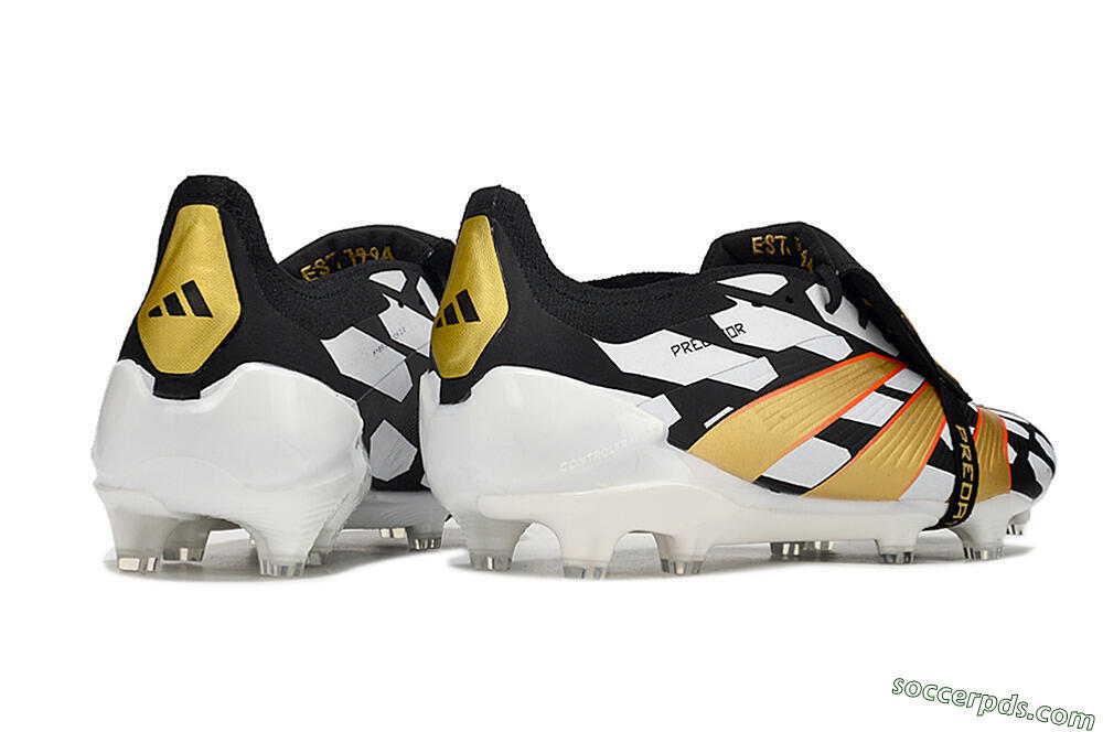 Adidas Predator Elite Foldover Tongue FG Low-Tops Football Boots - Black/White/Gold 6