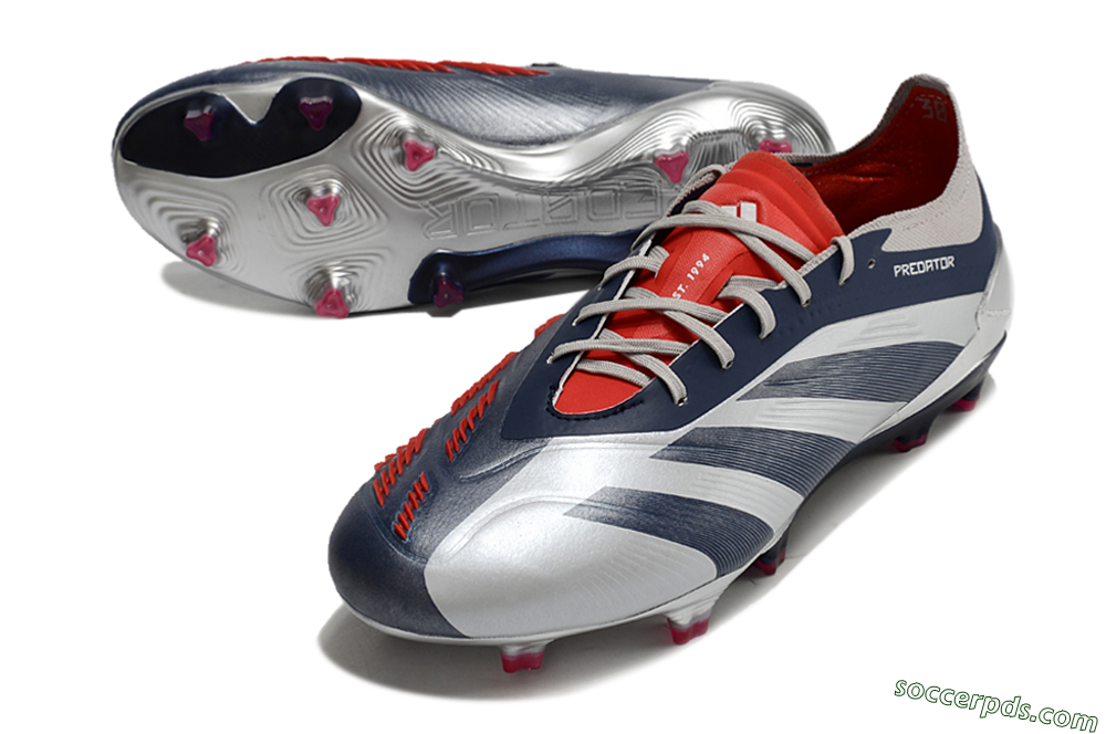 Adidas Predator Accuracy Elite FG Low-Tops Football Boots - Silver/Blue/Red 3